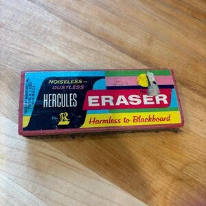 Vintage Rose Art Hercules Noiseless Dustless Blackboard Eraser good cond.